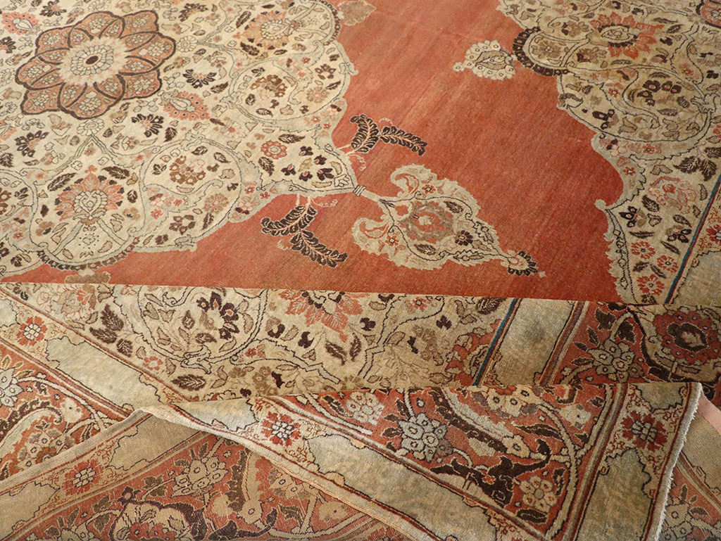 Antique Persian Tabriz Room Size Carpet, No.33263 - Gsblank