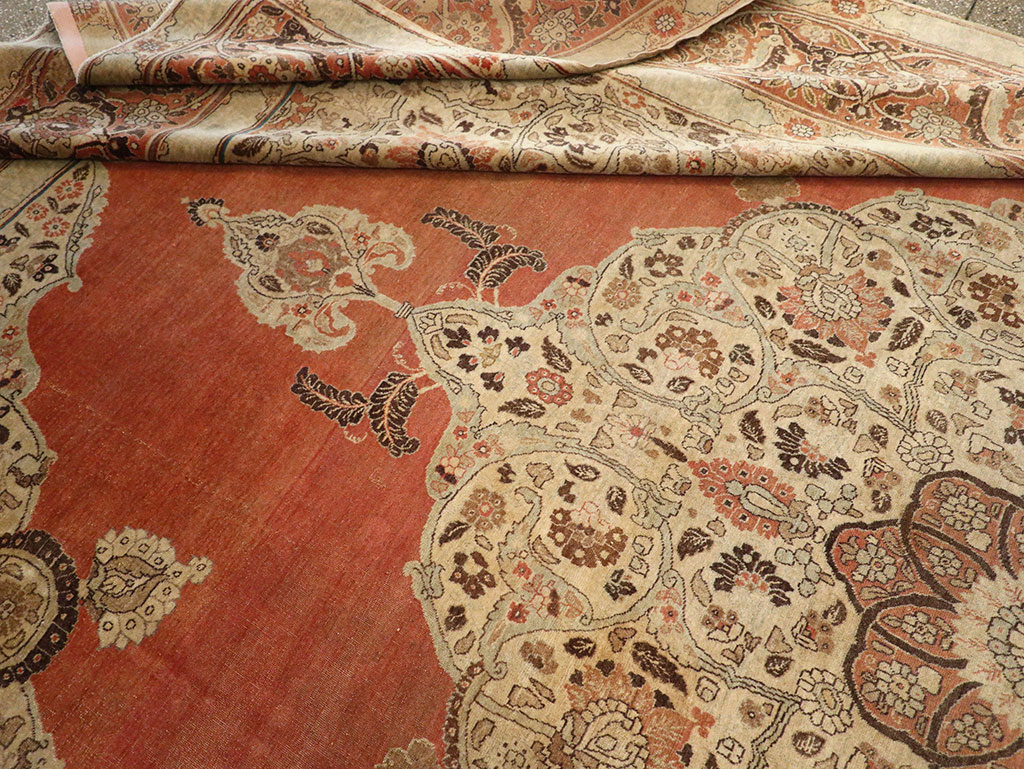 Antique Persian Tabriz Room Size Carpet, No.33263 - Gsblank