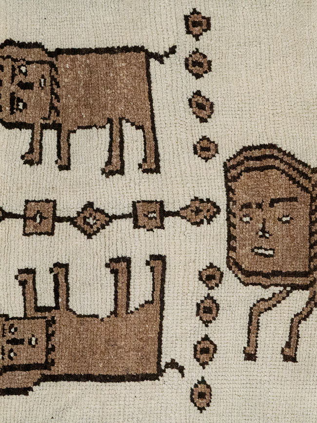 Vintage Turkish Anatolian Pictorial Runner, No.33265 - Gsblank