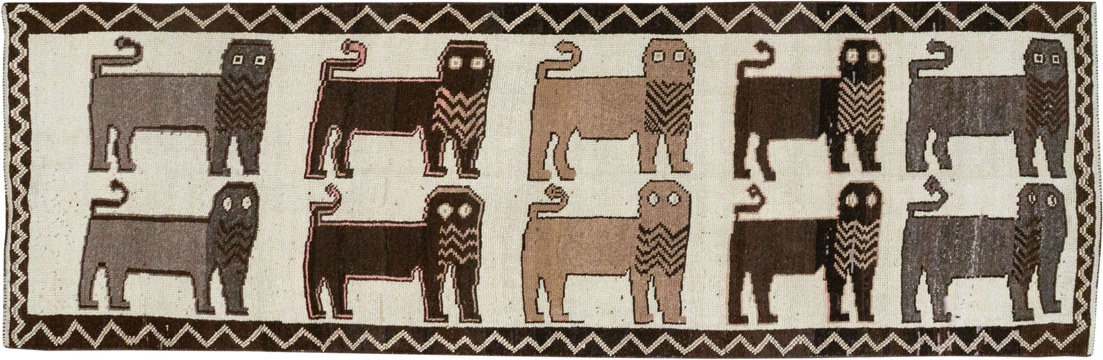 Vintage Turkish Anatolian Pictorial Runner, No.33266 - Gsblank