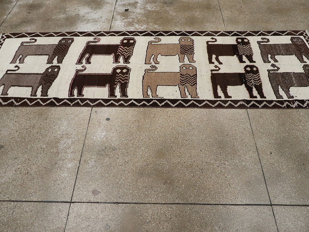 Vintage Turkish Anatolian Pictorial Runner, No.33266 - Gsblank