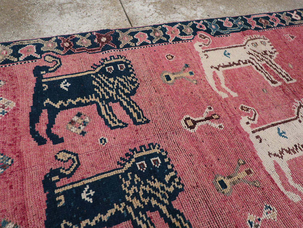 Vintage Turkish Anatolian Pictorial Runner, No.33267 - Gsblank