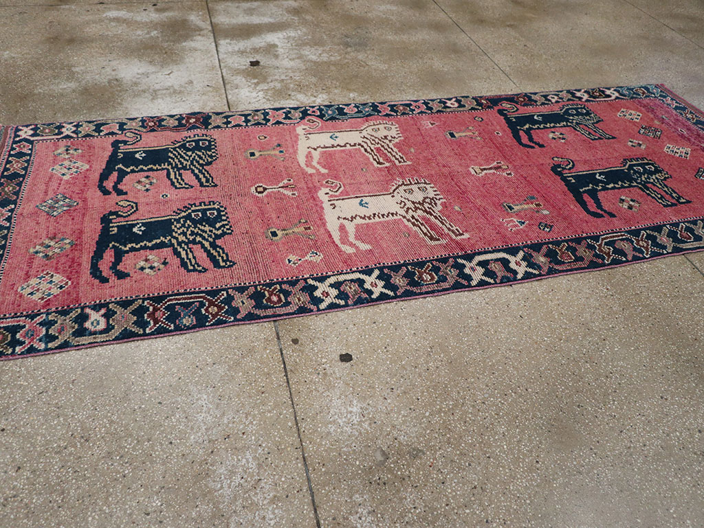 Vintage Turkish Anatolian Pictorial Runner, No.33267 - Gsblank