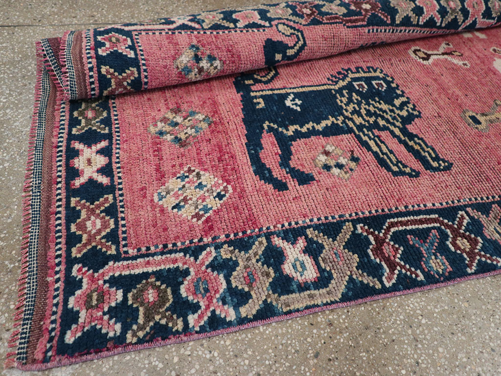 Vintage Turkish Anatolian Pictorial Runner, No.33267 - Gsblank