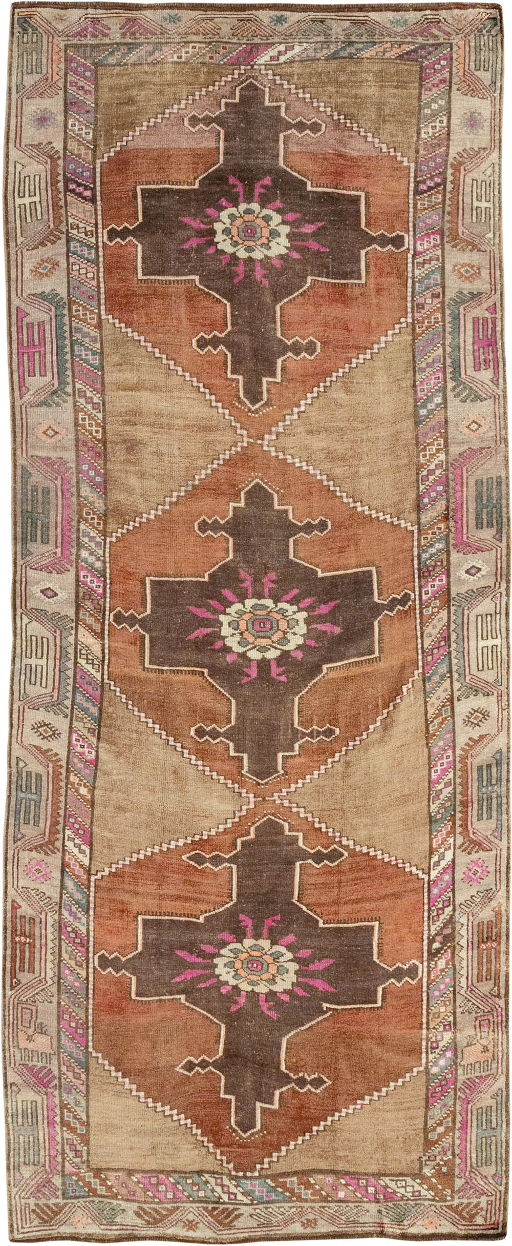 Vintage Turkish Anatolian Wide Gallery Runner, No.33268 - Gsblank