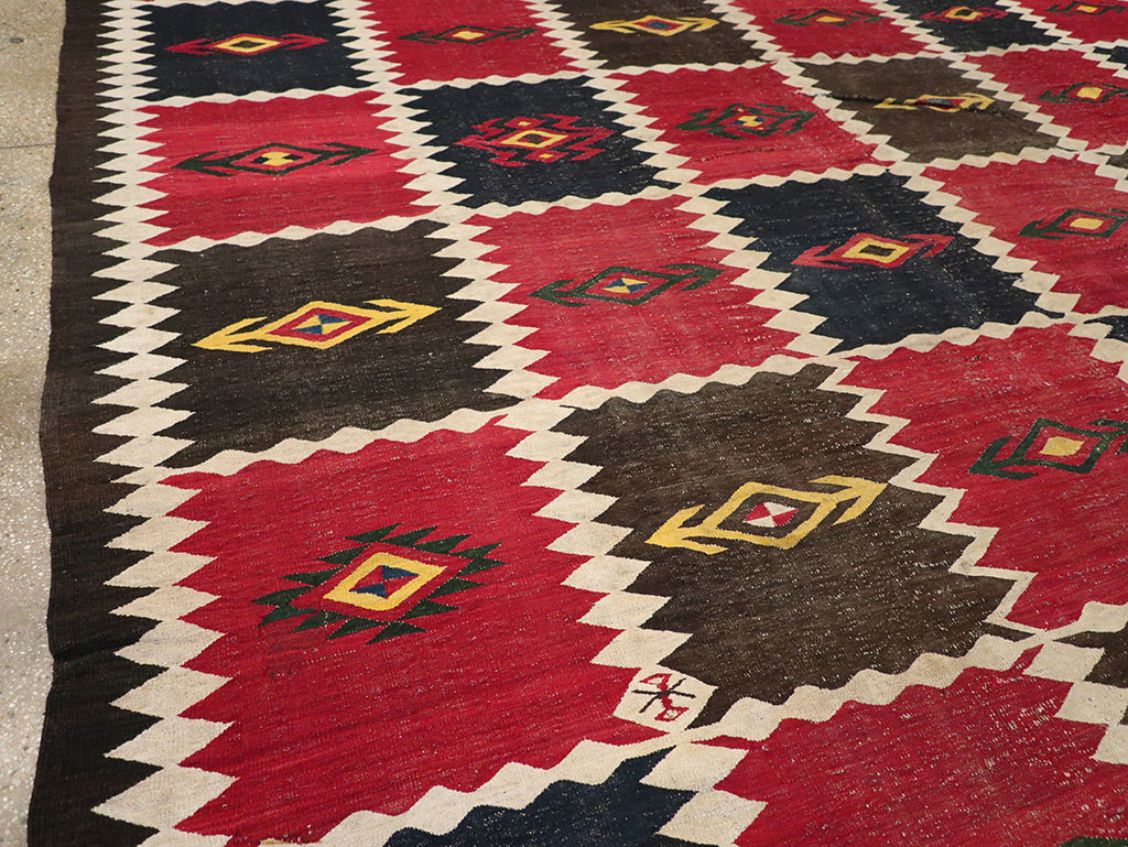 Vintage Afghan Flatweave Kilim Large Carpet, No.33270 - Gsblank