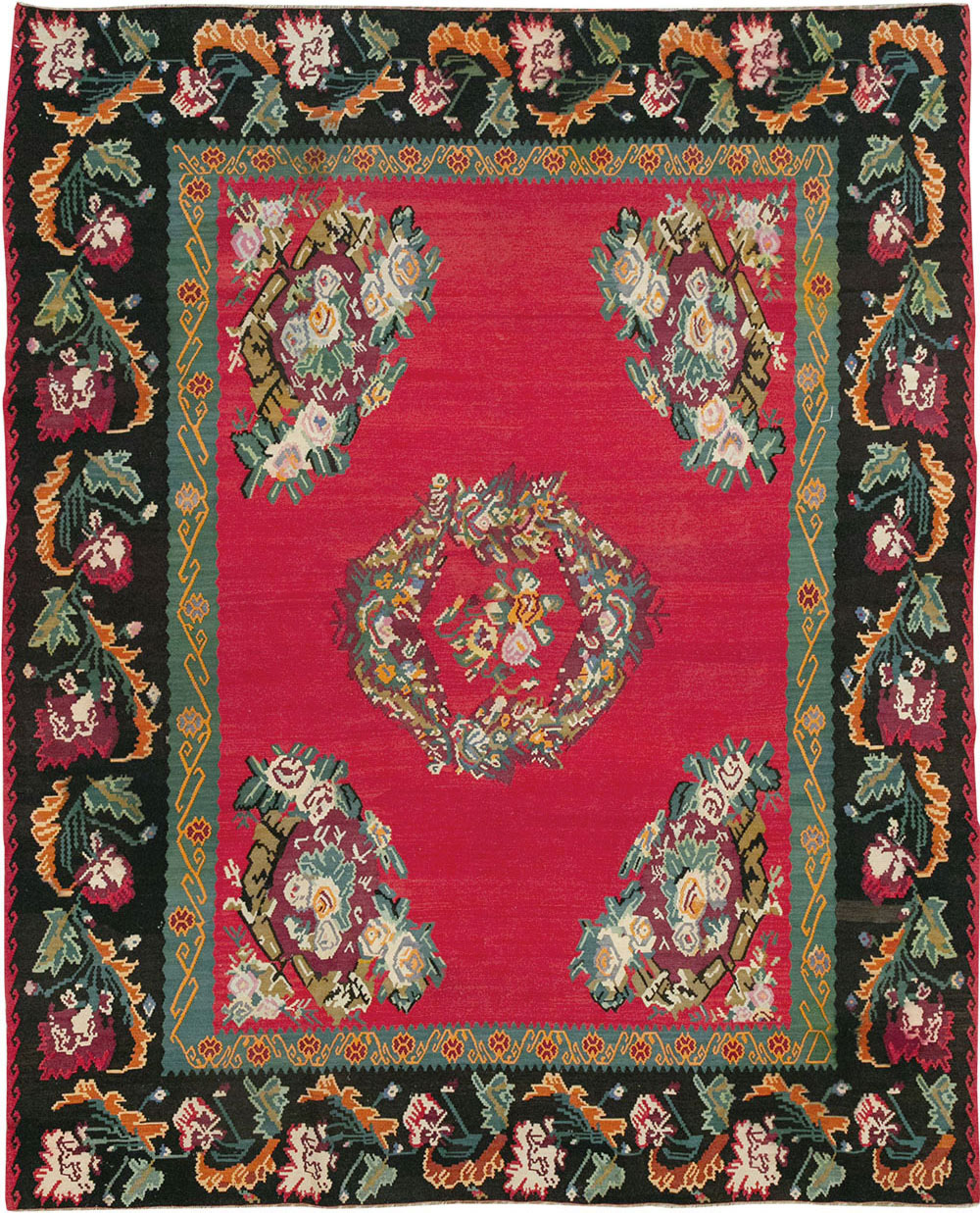 Vintage European Bessarabian Kilim Room Size Carpet, No.33279 - Gsblank