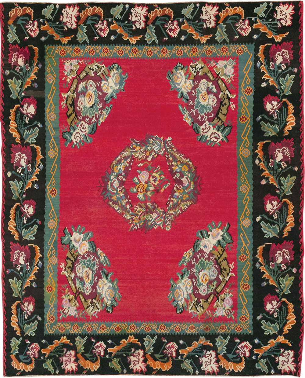 Vintage European Bessarabian Kilim Room Size Carpet, No.33279 - Gsblank