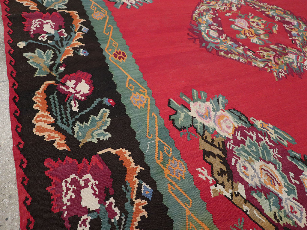 Vintage European Bessarabian Kilim Room Size Carpet, No.33279 - Gsblank