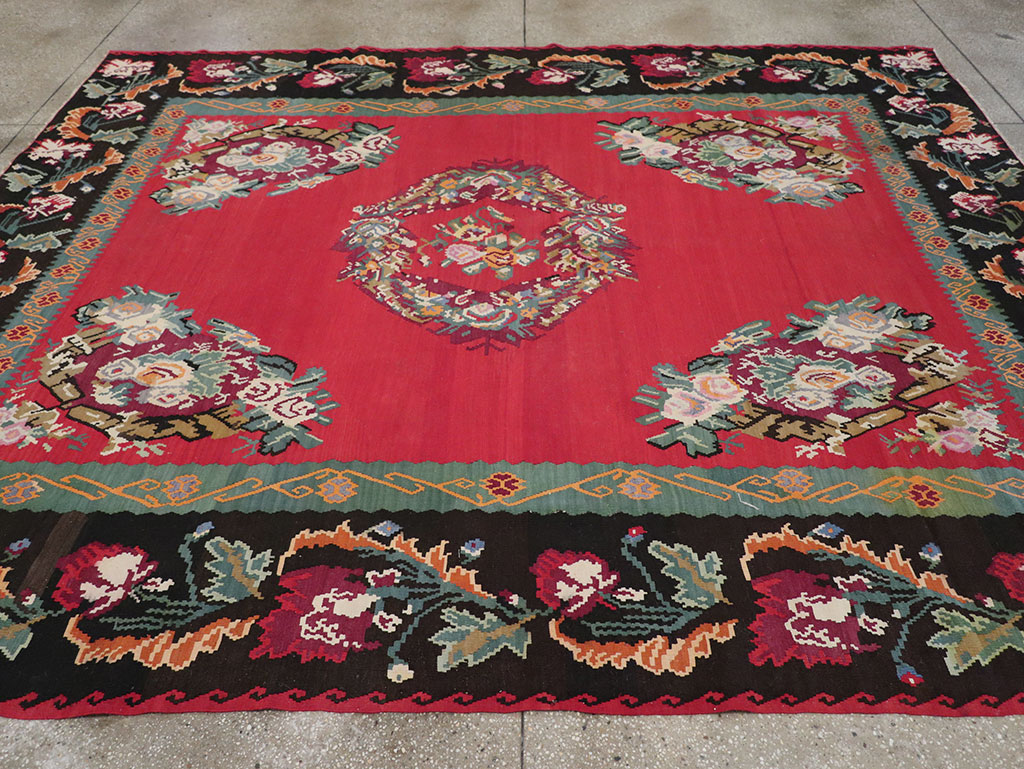 Vintage European Bessarabian Kilim Room Size Carpet, No.33279 - Gsblank