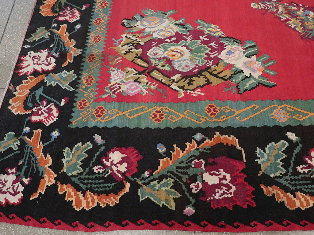 Vintage European Bessarabian Kilim Room Size Carpet, No.33279 - Gsblank