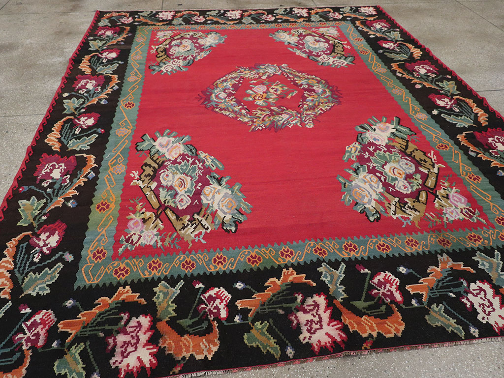 Vintage European Bessarabian Kilim Room Size Carpet, No.33279 - Gsblank