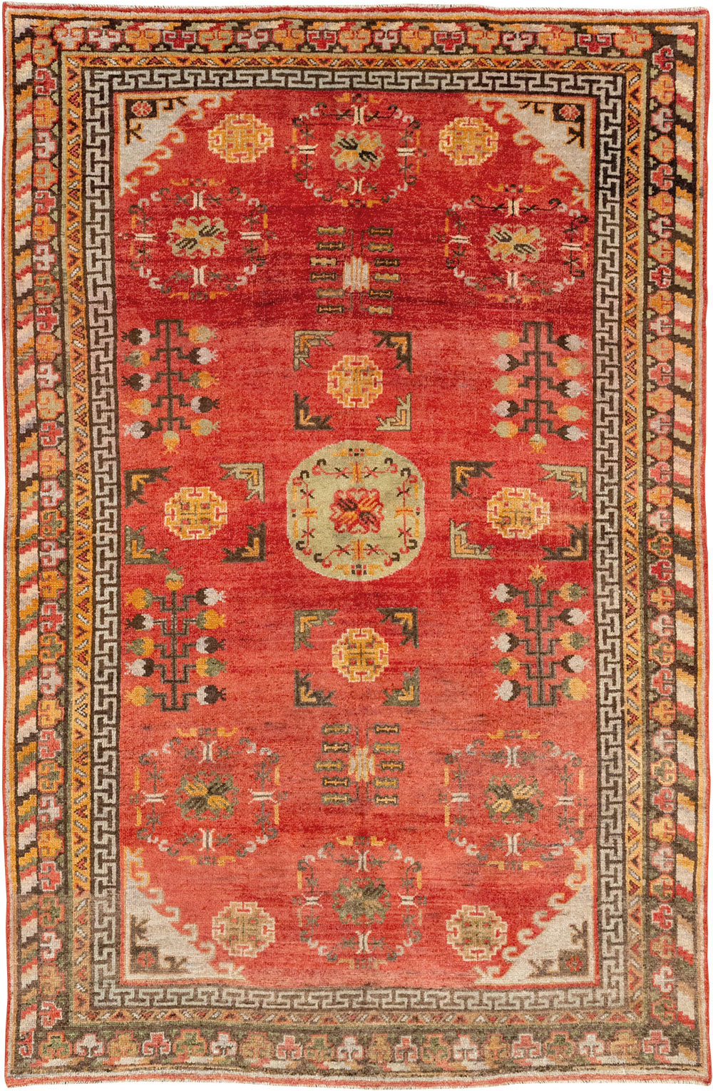 Antique East Turkestan Khotan Accent Rug, No.33282 - Gsblank