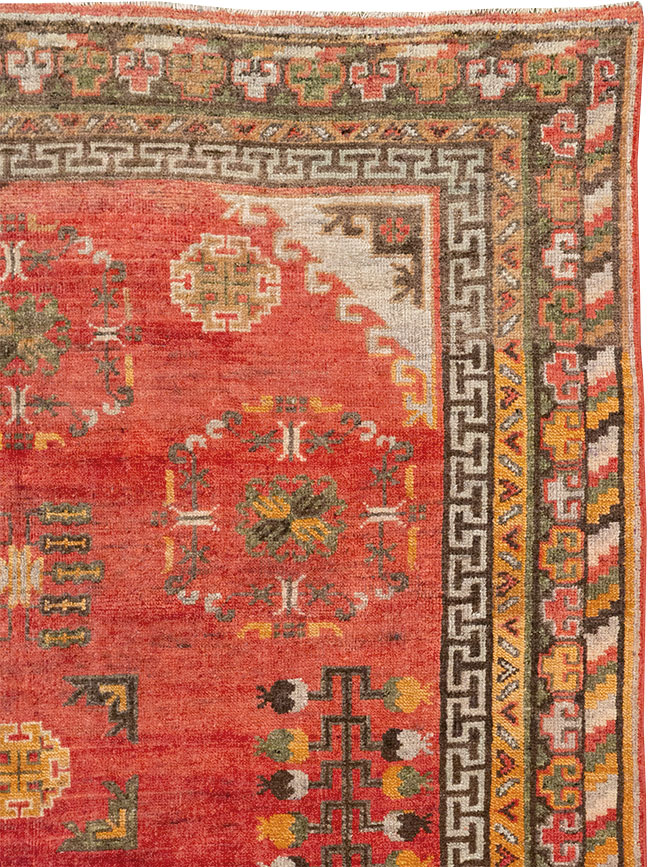Antique East Turkestan Khotan Accent Rug, No.33282 - Gsblank