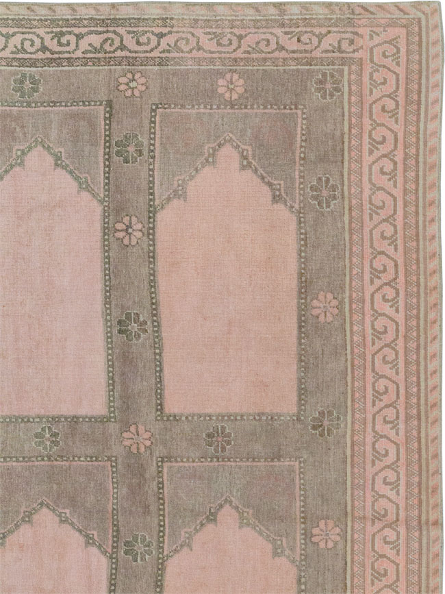 Vintage East Turkestan Khotan Square Accent Carpet, No.33284 - Gsblank