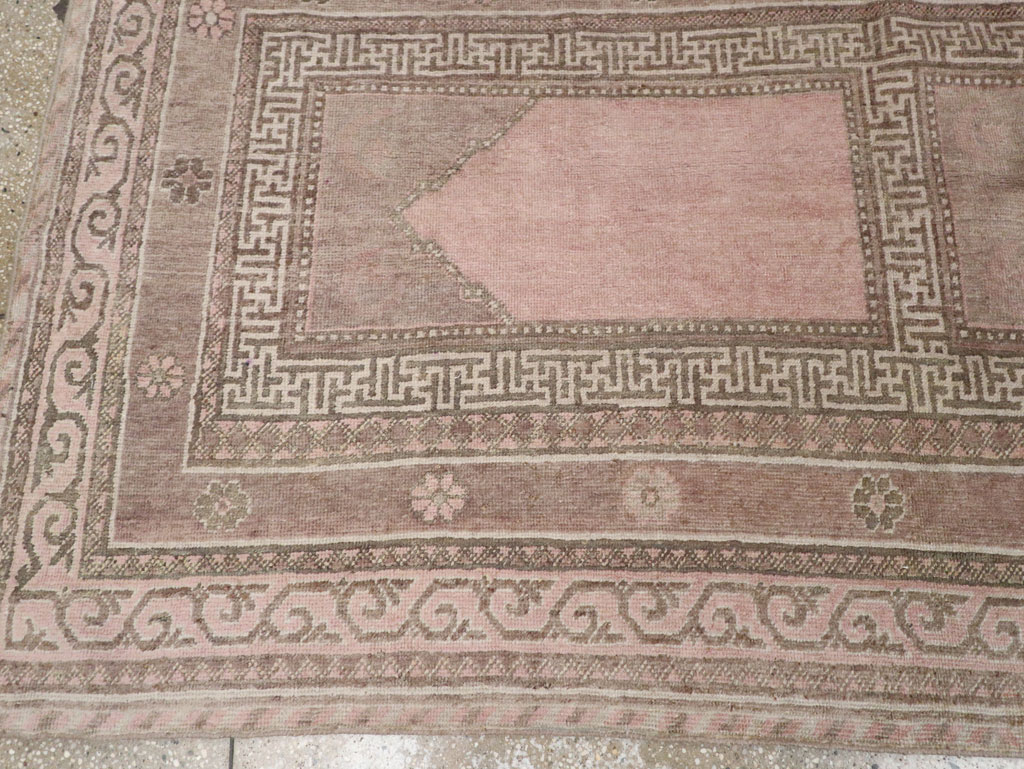 Vintage East Turkestan Khotan Square Accent Carpet, No.33284 - Gsblank