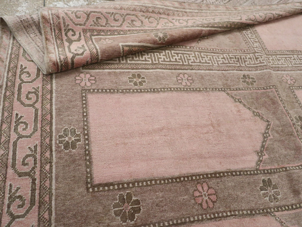 Vintage East Turkestan Khotan Square Accent Carpet, No.33284 - Gsblank