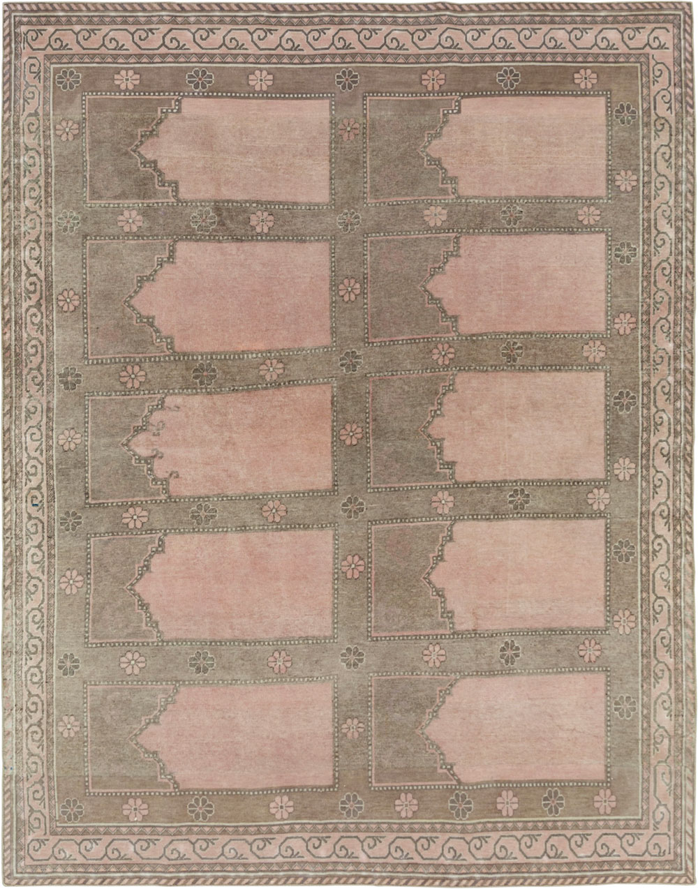 Vintage East Turkestan Khotan Accent Carpet, No.33285 - Gsblank