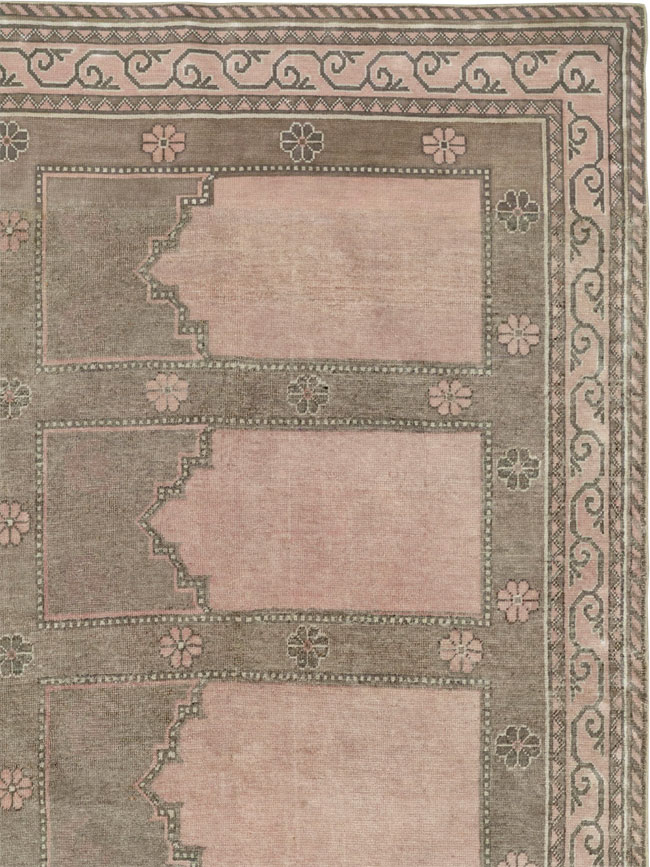 Vintage East Turkestan Khotan Accent Carpet, No.33285 - Gsblank