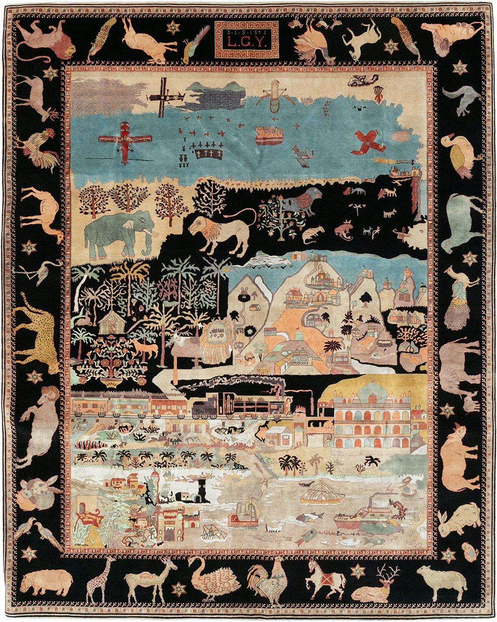 Vintage Indo-Persian Tabriz Room Size Carpet, No.33286 - Gsblank