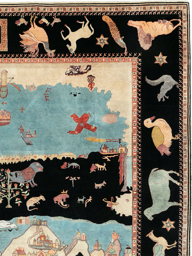 Vintage Indo-Persian Tabriz Room Size Carpet, No.33286 - Gsblank