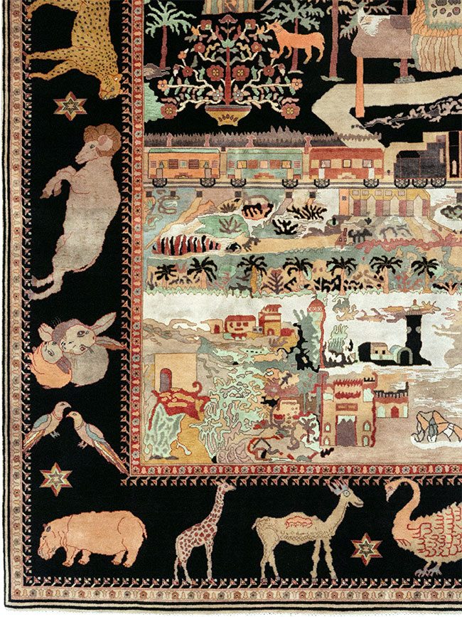 Vintage Indo-Persian Tabriz Room Size Carpet, No.33286 - Gsblank