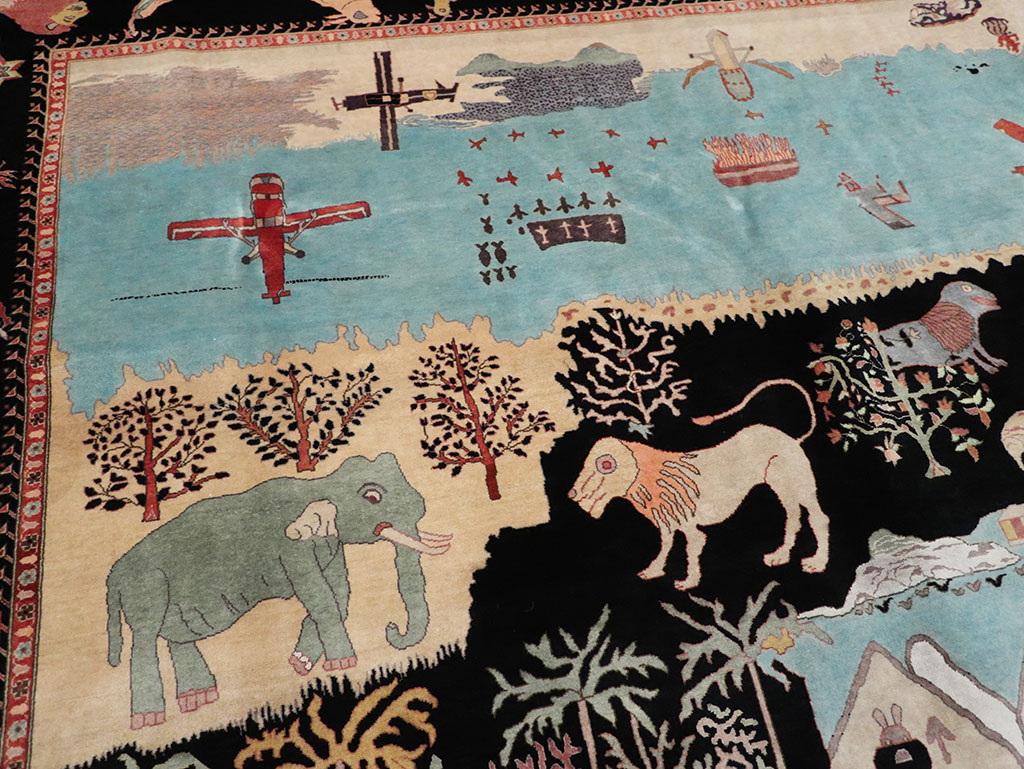 Vintage Indo-Persian Tabriz Room Size Carpet, No.33286 - Gsblank