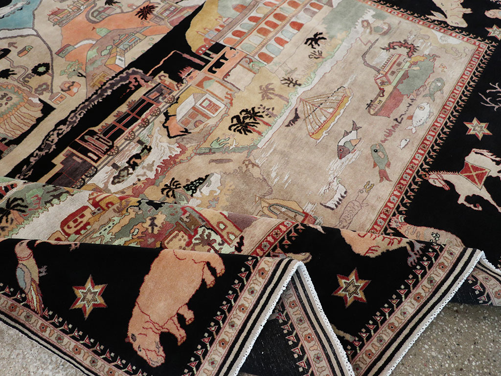 Vintage Indo-Persian Tabriz Room Size Carpet, No.33286 - Gsblank