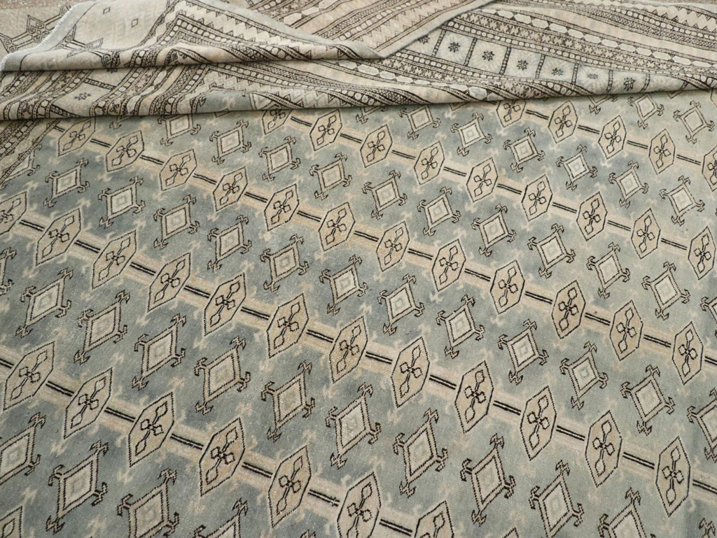 Vintage Central Asian Bokhara Room Size Carpet, No.33287 - Gsblank