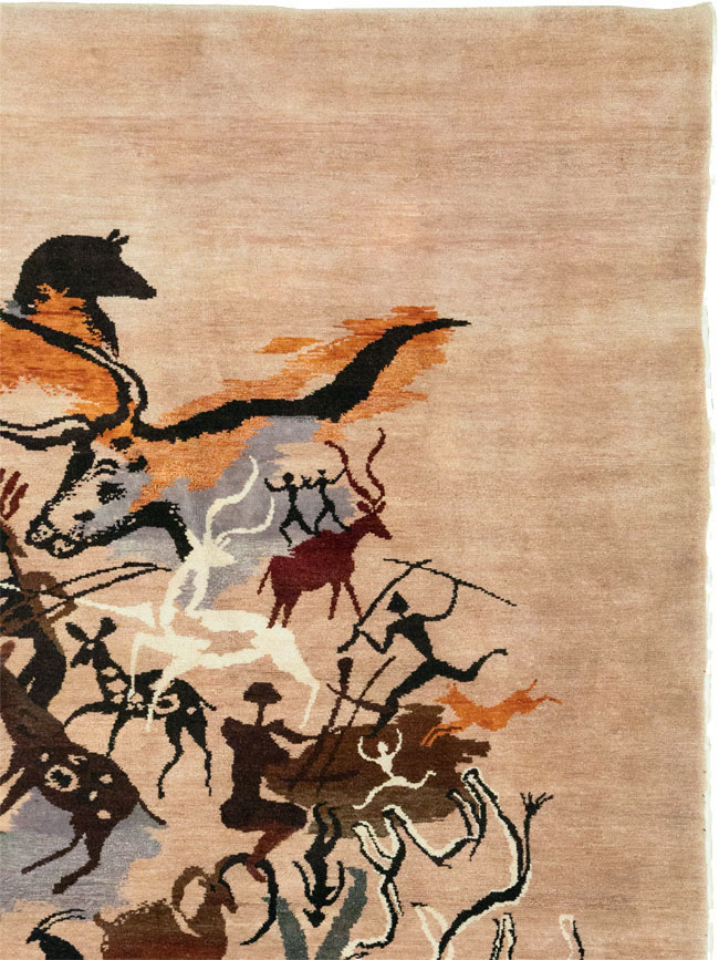 Mid-20th Century Art Deco Carpet: Caverna By Olga Fisch, No.33288 - Gsblank