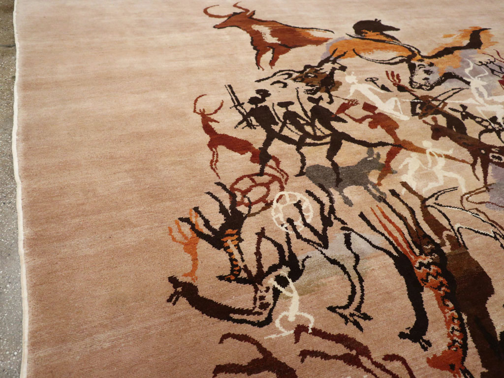 Mid-20th Century Art Deco Carpet: Caverna By Olga Fisch, No.33288 - Gsblank