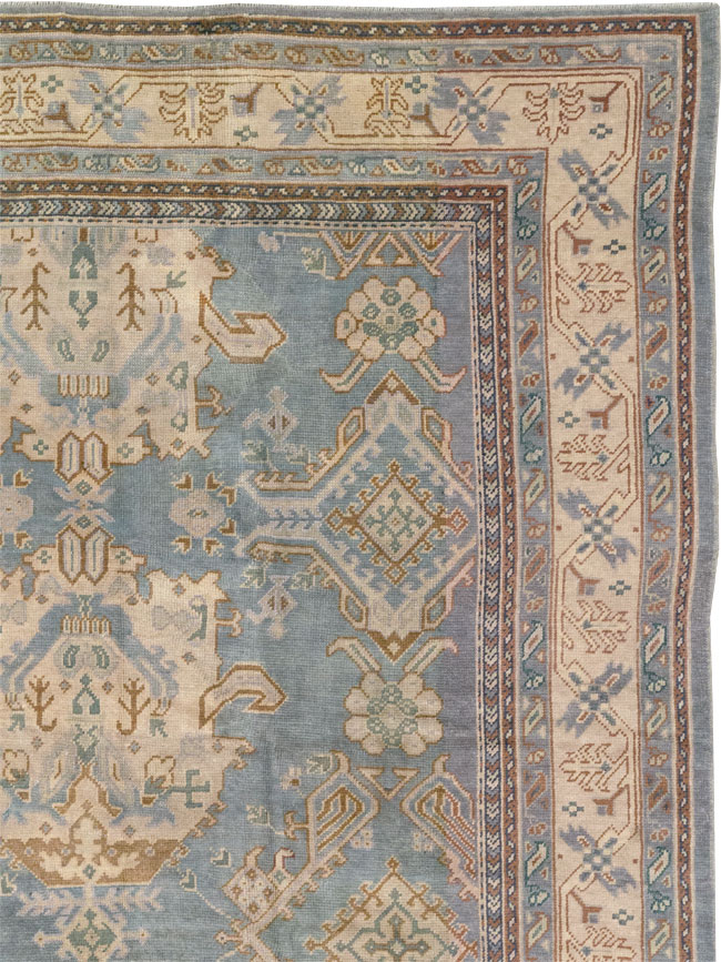 Antique Turkish Oushak Large Square Room Size Carpet, No.33295 - Gsblank
