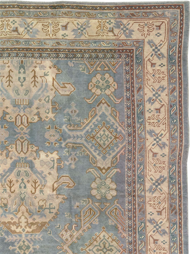 Antique Turkish Oushak Large Square Room Size Carpet, No.33295 - Gsblank