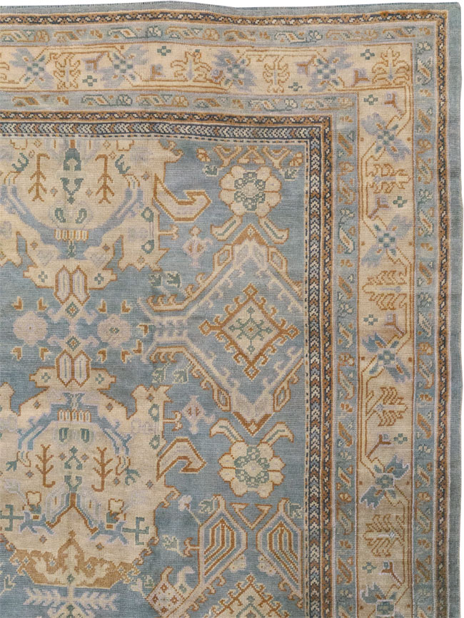 Antique Turkish Oushak Large Square Room Size Carpet, No.33295 - Gsblank