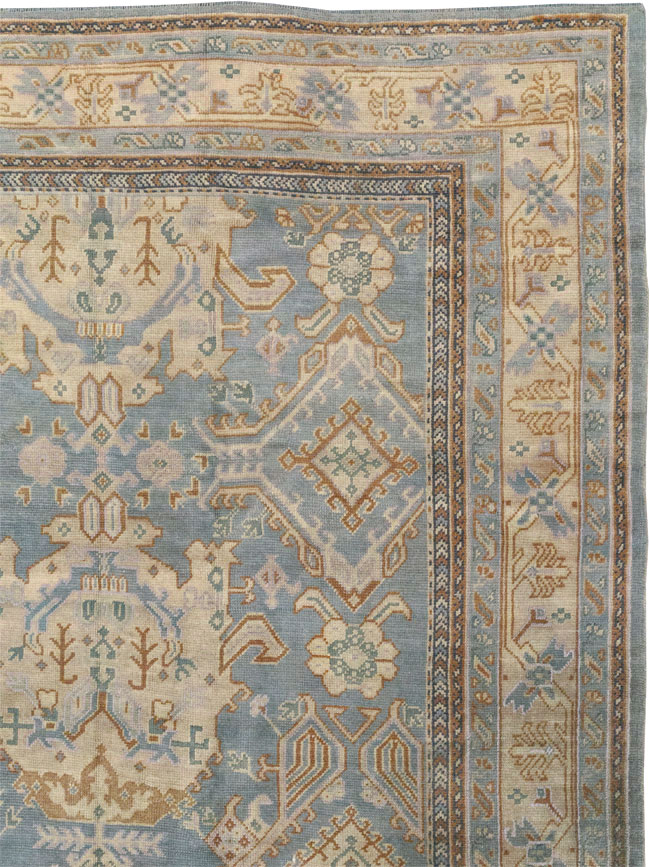 Antique Turkish Oushak Large Square Room Size Carpet, No.33295 - Gsblank
