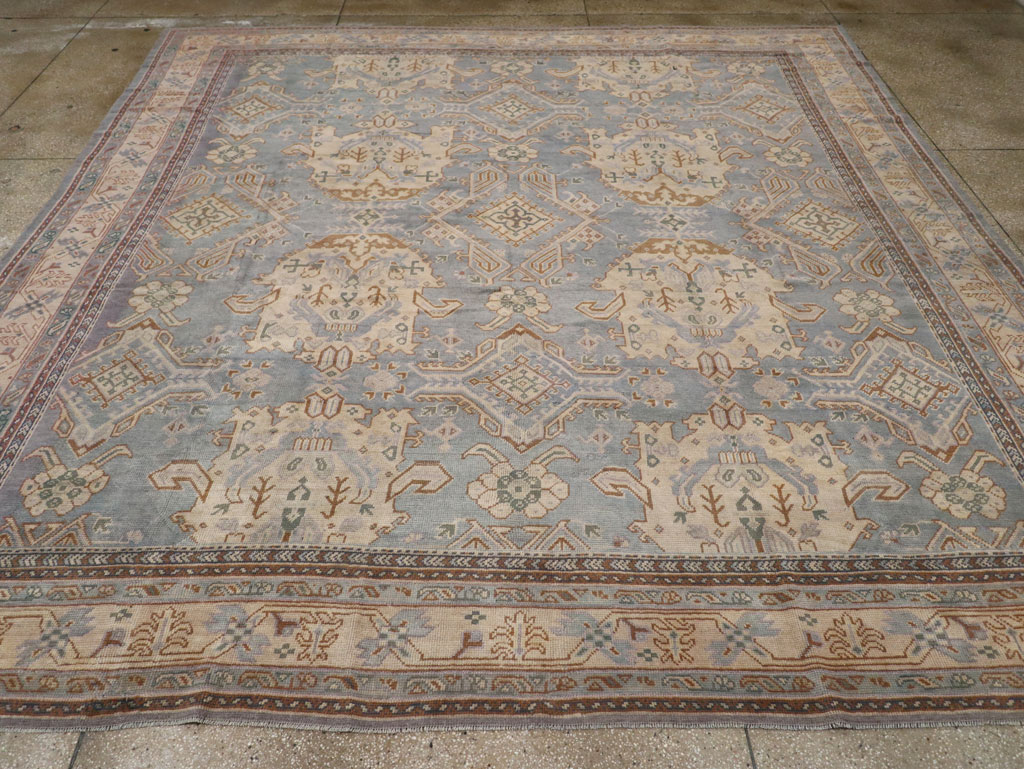Antique Turkish Oushak Large Square Room Size Carpet, No.33295 - Gsblank