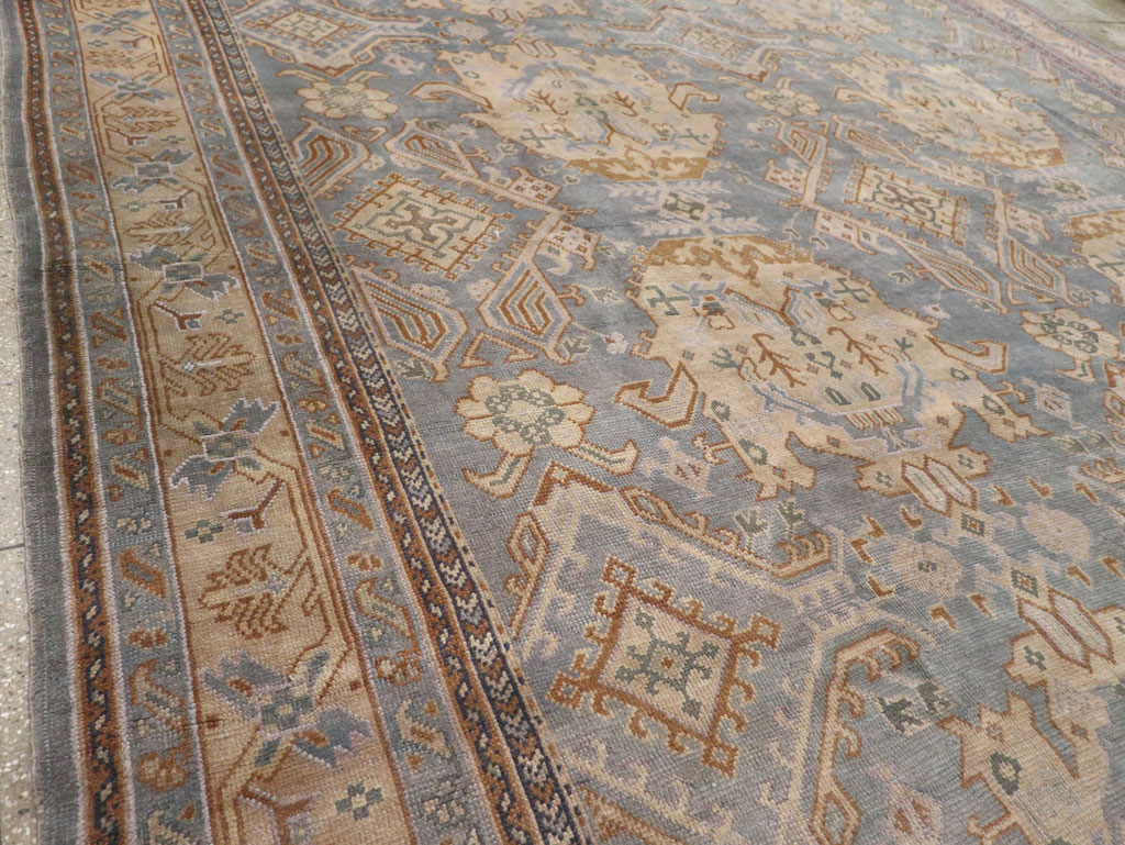Antique Turkish Oushak Large Square Room Size Carpet, No.33295 - Gsblank