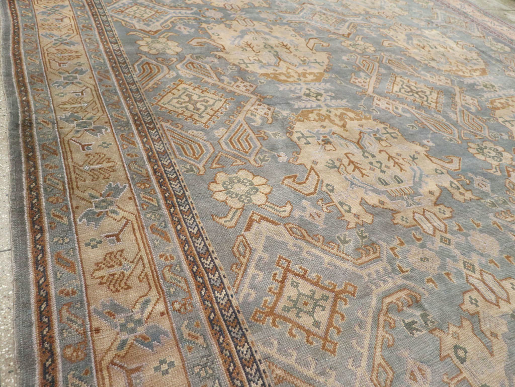 Antique Turkish Oushak Large Square Room Size Carpet, No.33295 - Gsblank