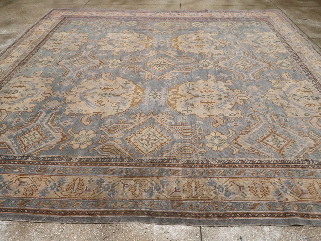 Antique Turkish Oushak Large Square Room Size Carpet, No.33295 - Gsblank