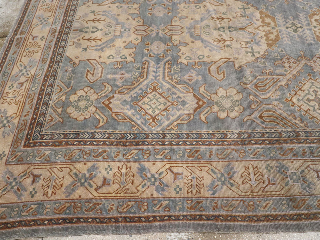 Antique Turkish Oushak Large Square Room Size Carpet, No.33295 - Gsblank