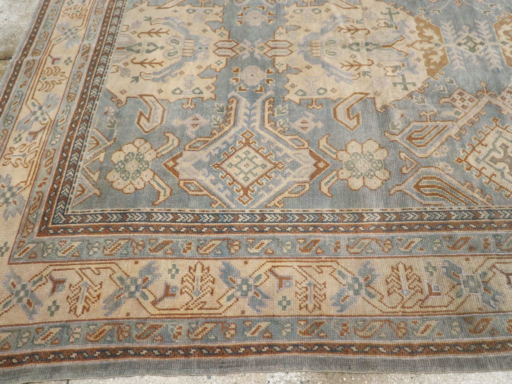 Antique Turkish Oushak Large Square Room Size Carpet, No.33295 - Gsblank