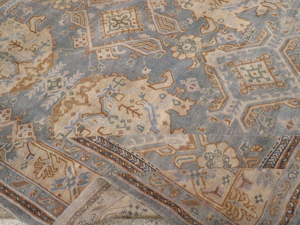 Antique Turkish Oushak Large Square Room Size Carpet, No.33295 - Gsblank