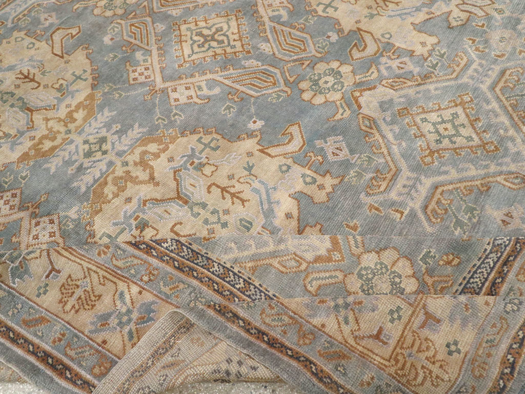 Antique Turkish Oushak Large Square Room Size Carpet, No.33295 - Gsblank
