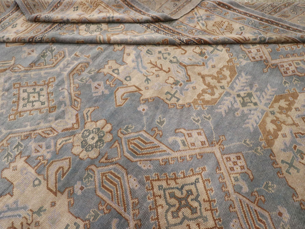 Antique Turkish Oushak Large Square Room Size Carpet, No.33295 - Gsblank