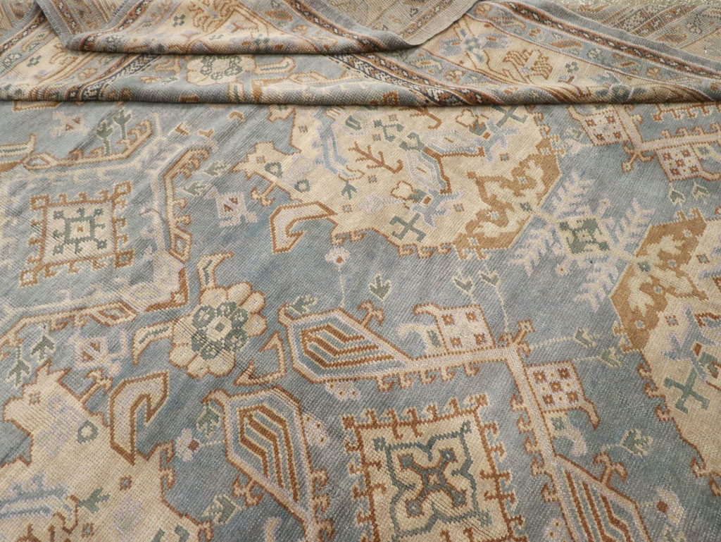 Antique Turkish Oushak Large Square Room Size Carpet, No.33295 - Gsblank