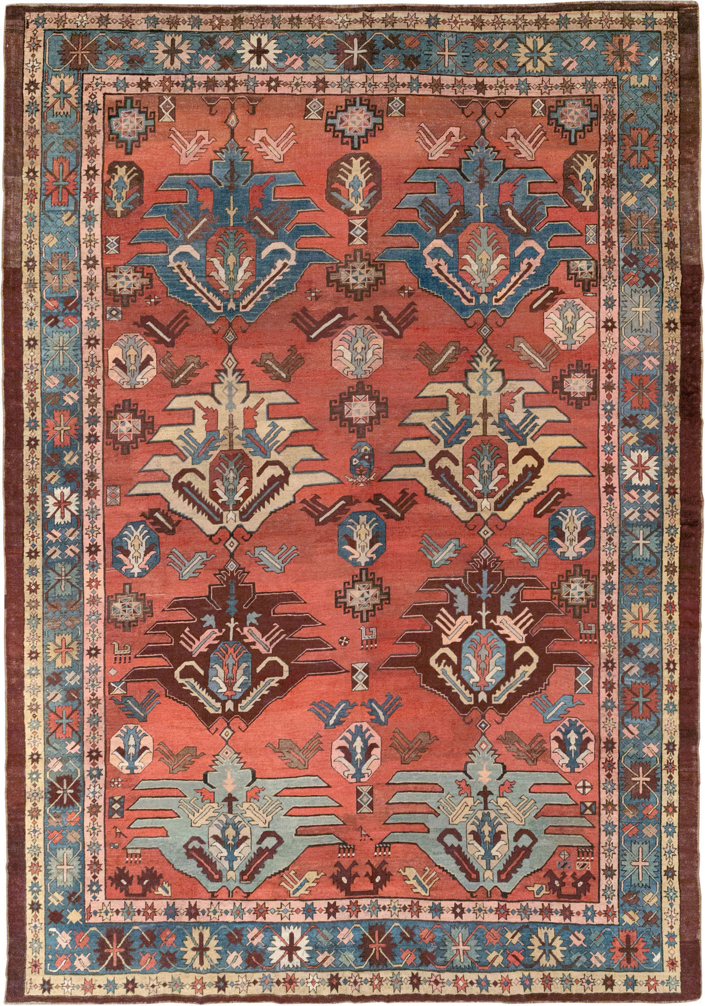 Antique Persian Bakshaish Room Size Carpet, No.33301 - Gsblank