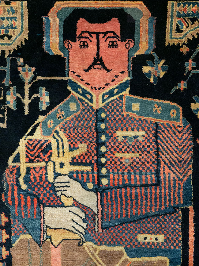 Vintage Persian Malayer Pictorial Rug, No.33302 - Gsblank