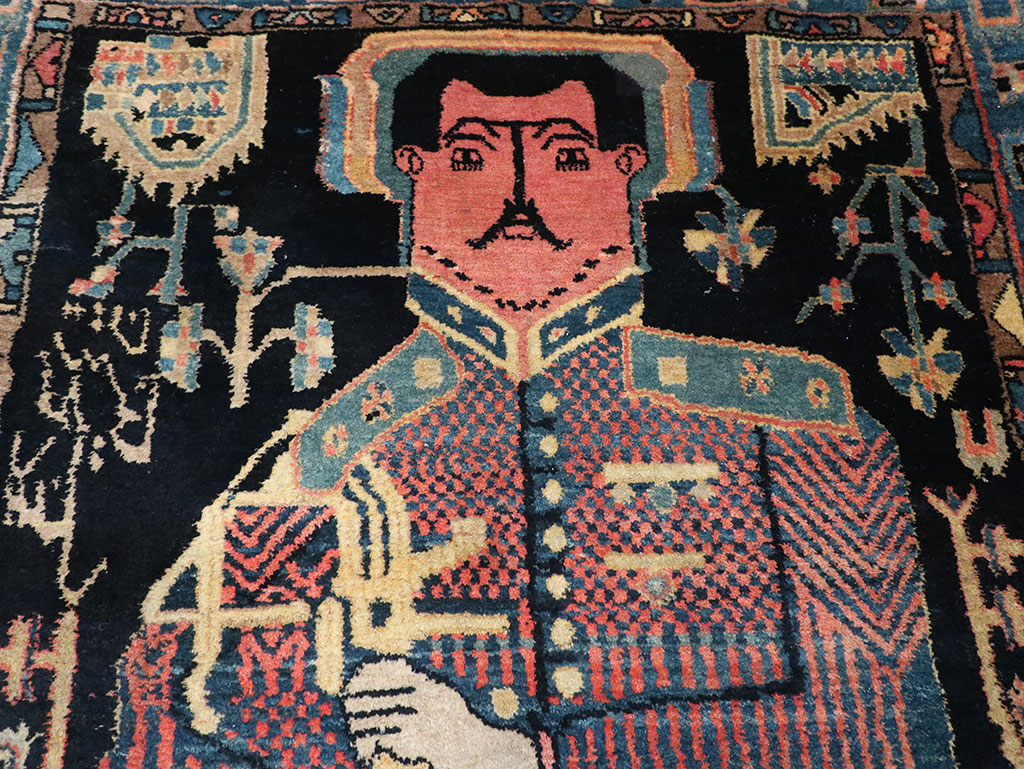 Vintage Persian Malayer Pictorial Rug, No.33302 - Gsblank