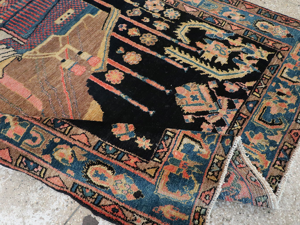 Vintage Persian Malayer Pictorial Rug, No.33302 - Gsblank