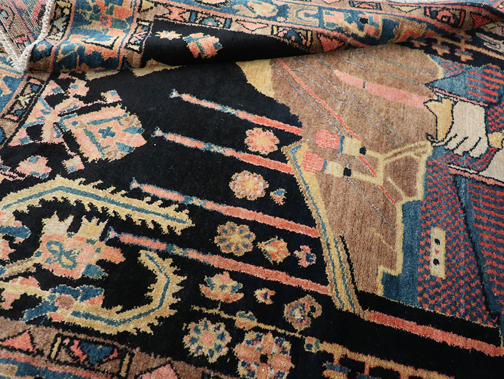 Vintage Persian Malayer Pictorial Rug, No.33302 - Gsblank